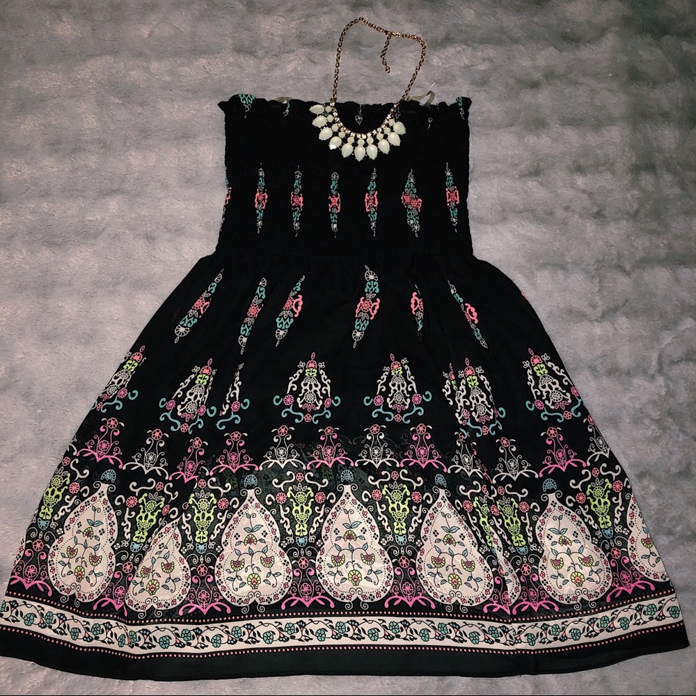 Strapless Black Short Dress